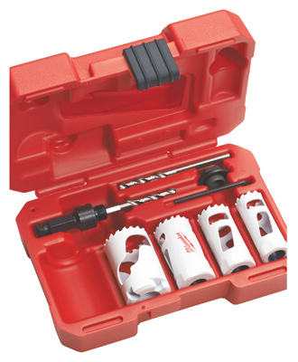 Compact Electricians Hole Dozer Hole Saw Kit, 7-piece Set