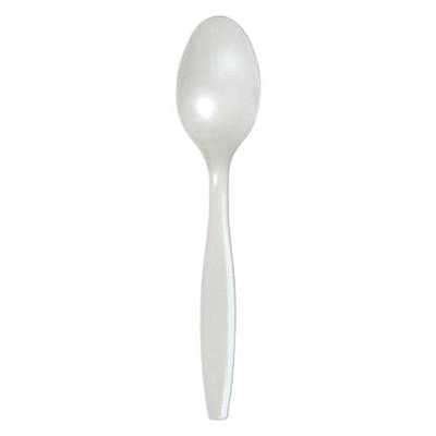50 Count White Plastic Spoons - Durable Disposable Utensils For Any Occasion