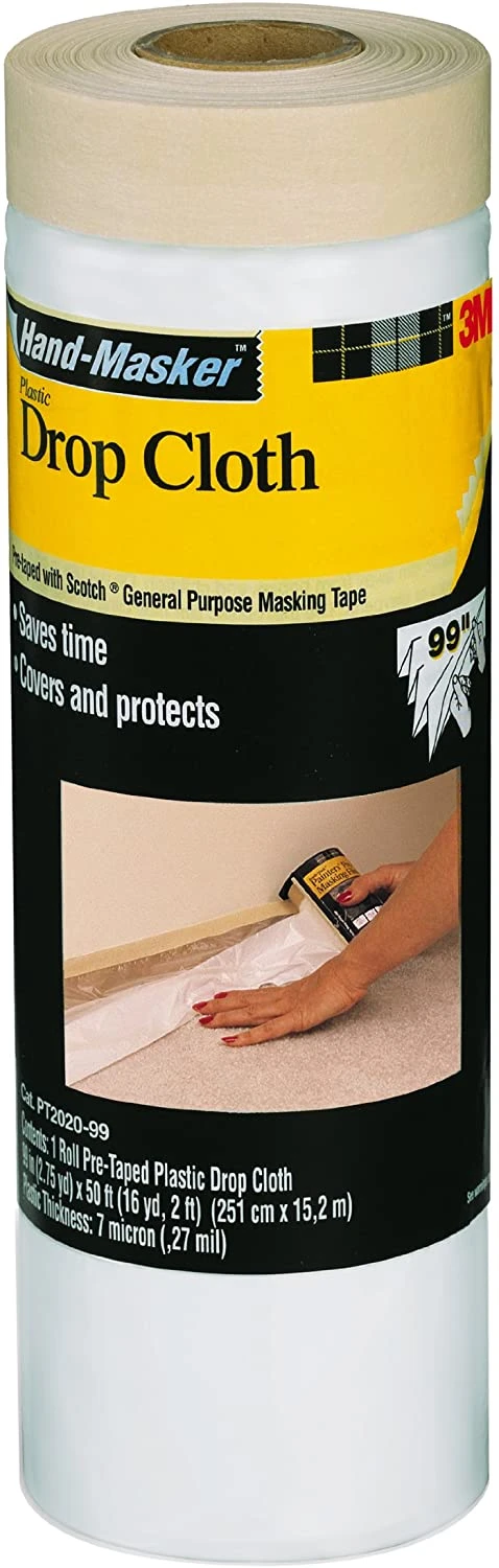 99"x50' Pretaped Plastic Drop