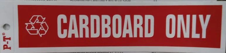 Cardboard Only Recycle Sign - Durable Outdoor Use - 12 Pack
