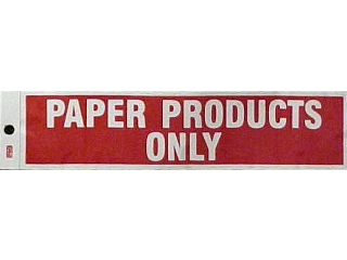 Paper Only Recycle Sign - Durable Outdoor Use - 12 Inch Size