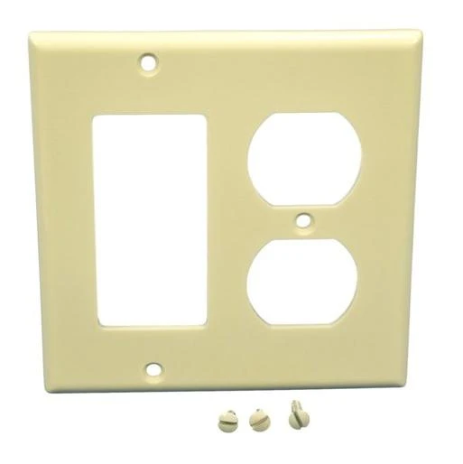 80455-a Almond Two Gang Combination Duplex Receptacle Decora Wall Plate