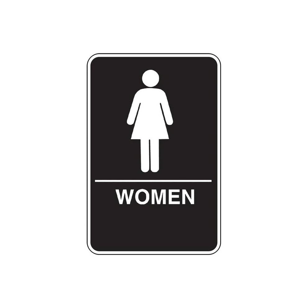 844153 6 X 9 In. Black & White Plastic Women's Restroom Sign With Braille - 3 Piece