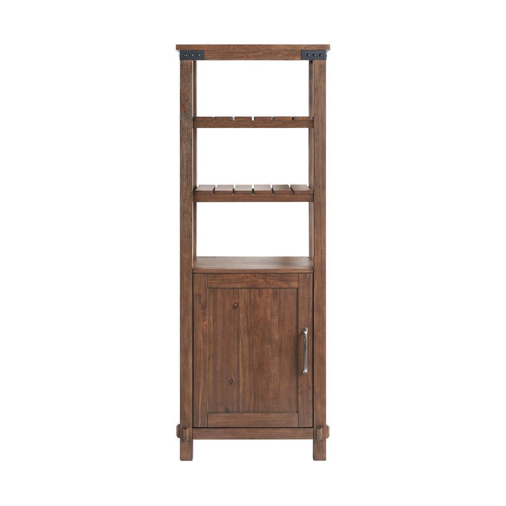 Minton 24 in. W x 14 in. D x 65 in. H Single Door Linen Cabinet in Rustic Wood