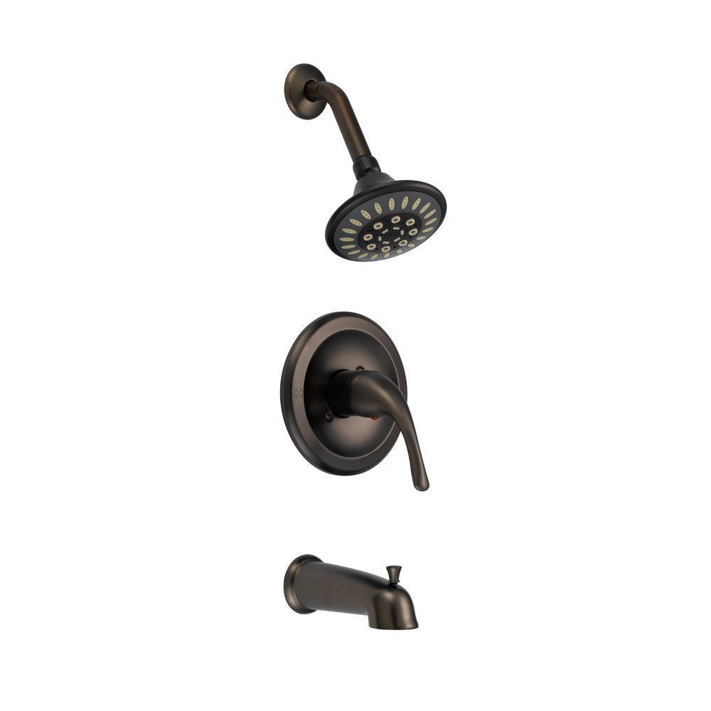 Single Handle Single Spray Pressure Balanced Tub and Shower Faucet in Oil Rubbed Bronze Valve Included