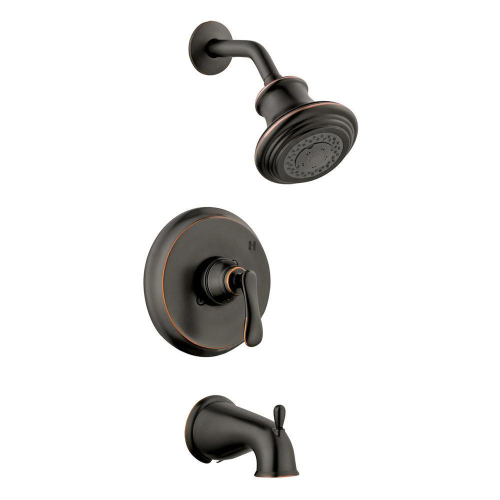Madison Single-Handle 3-Spray Tub and Shower Faucet in Oil Rubbed Bronze (Valve Included)