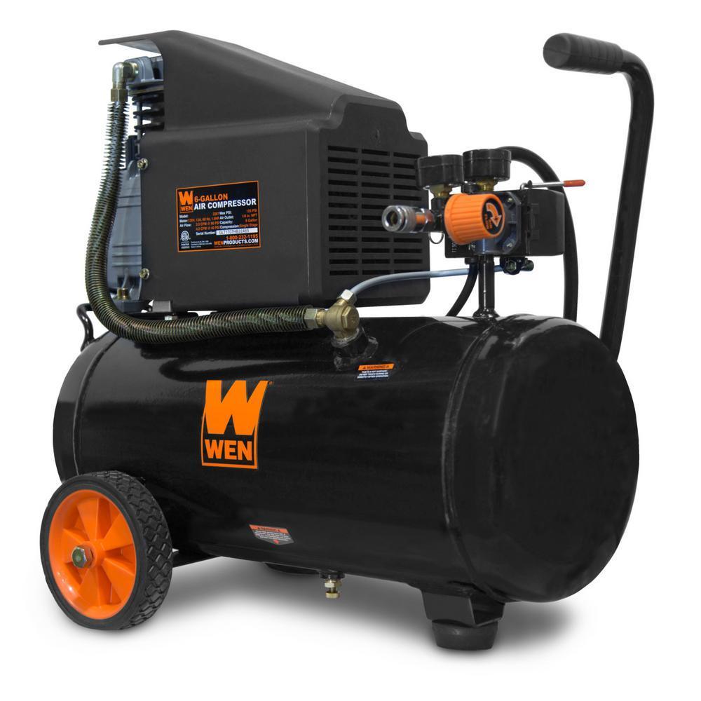 6 Gal. Oil-Lubricated Portable Horizontal Air Compressor