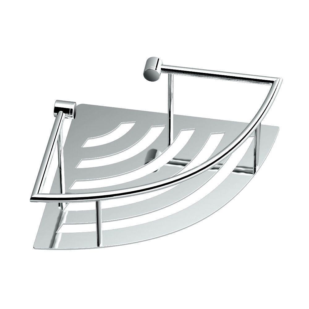 11 in. W Elegant Corner Shelf in Chrome