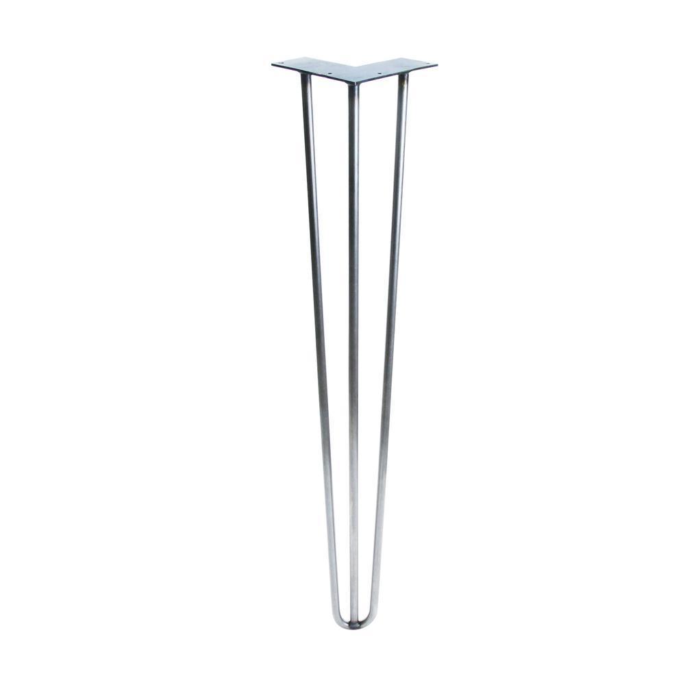 Heavy-Duty 1/2 in. Dia 36 in. Raw Steel, 3-Rod Hairpin Leg