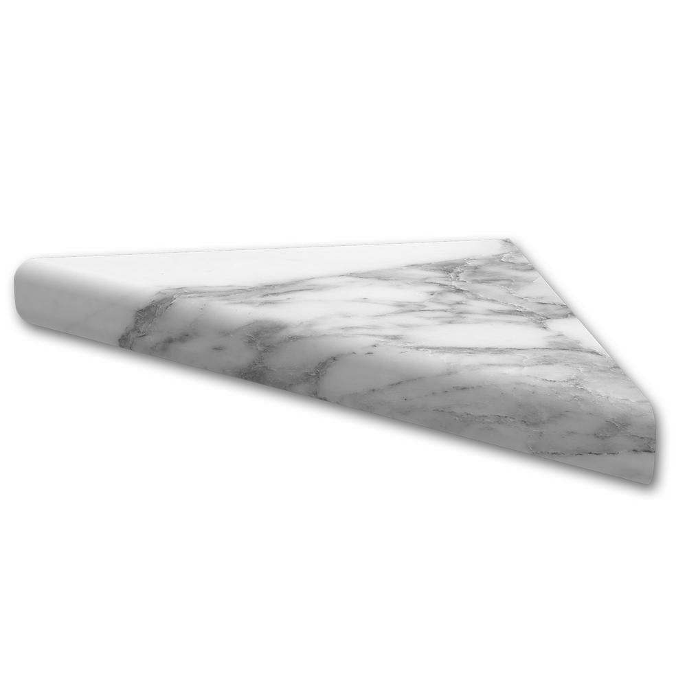 15 in. Corner Shelf Niche in Calacatta White