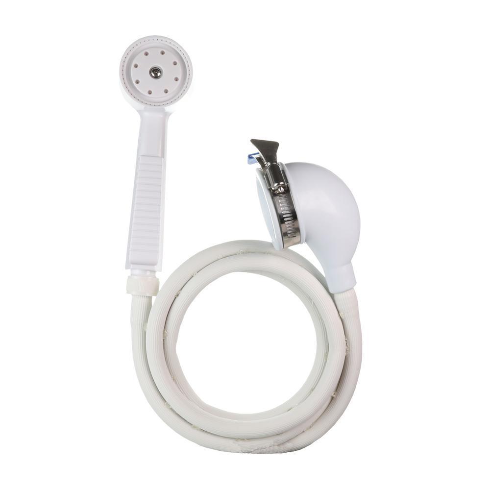 1-Spray 2 in. Single Wall Mount Handheld Shower Head in White