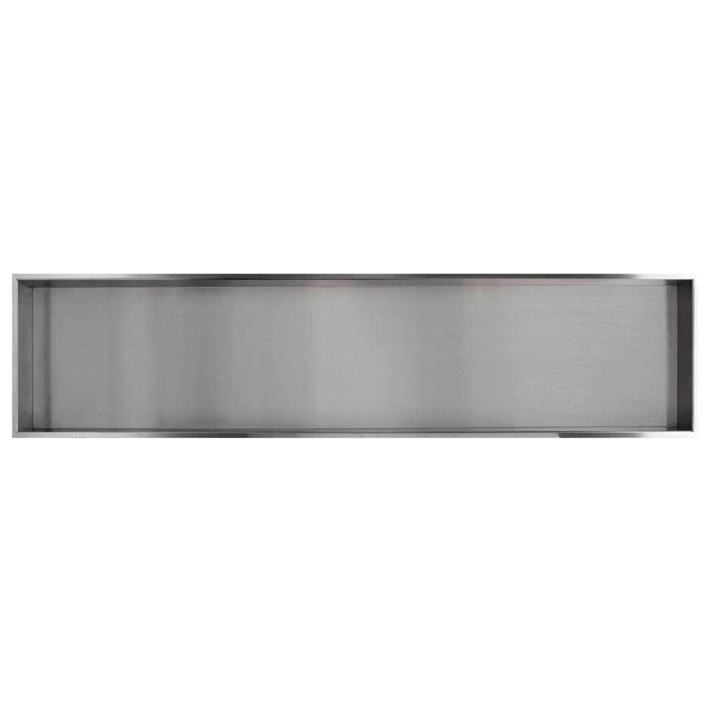 Storage Pod 58.5 in. x 14 in. 18-Gauge Stainless Steel Shower Niche