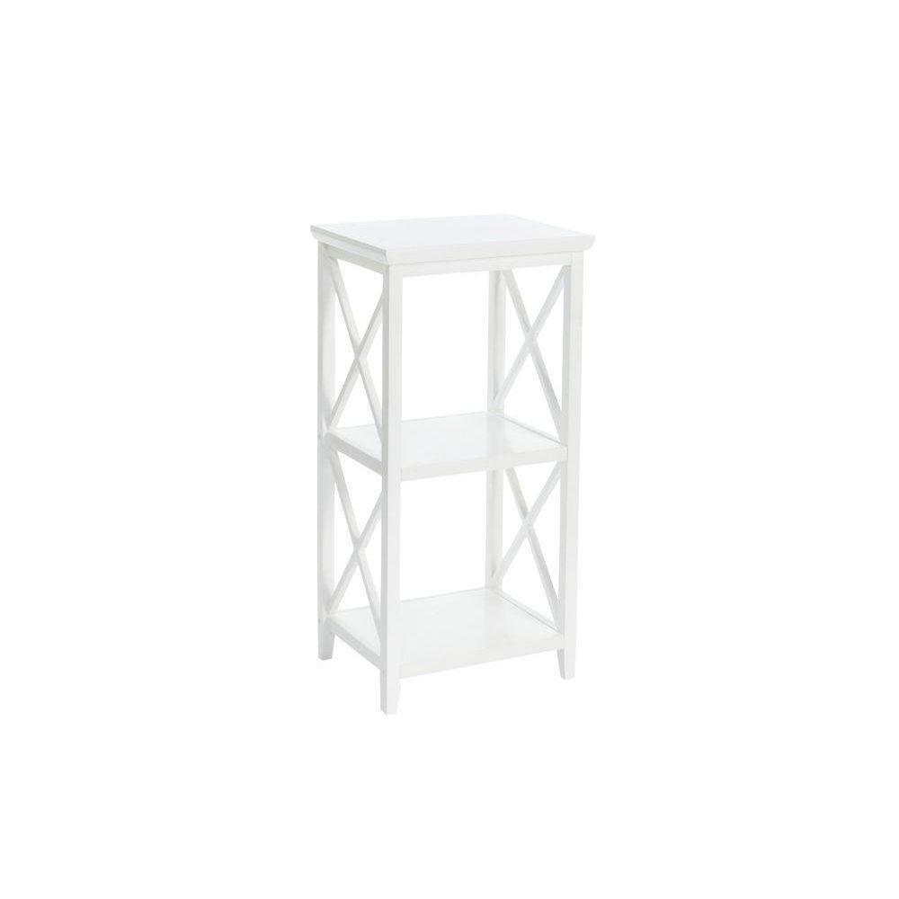 X-Frame 18 in. W 3-Shelf Storage Tower in White