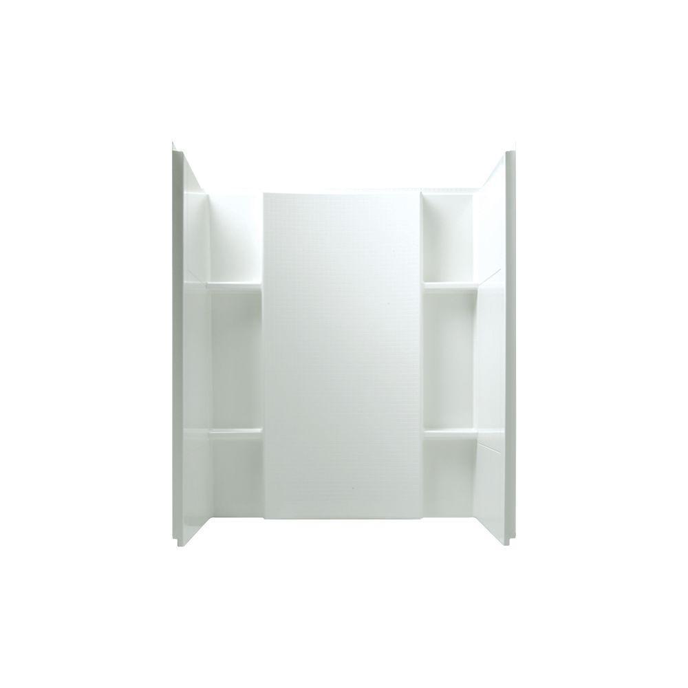 Accord 36 in. x 48 in. x 55-1/8 in. 3-Piece Direct-to-Stud Shower Wall in White
