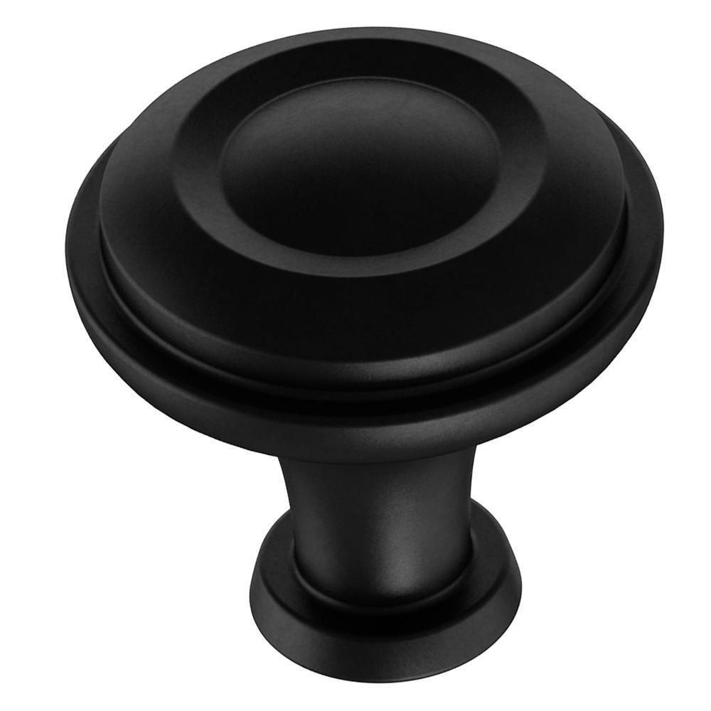 Rustic Farmhouse 1-1/4 in. (32mm) Matte Black Cabinet Knob