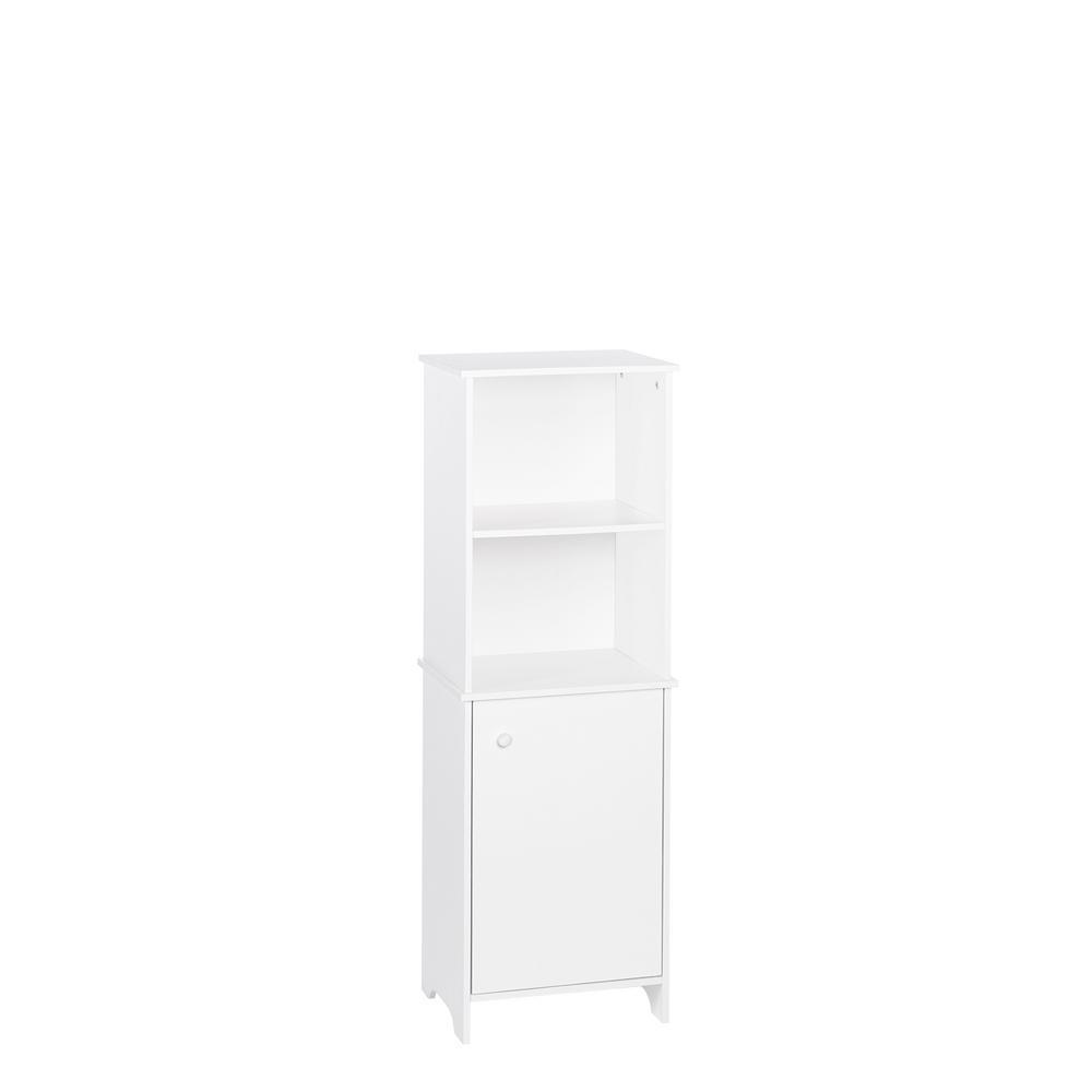 Medford Collection 15.75 in. W x 11.75 in. D x 46 in. H Tall Floor Cabinet in White