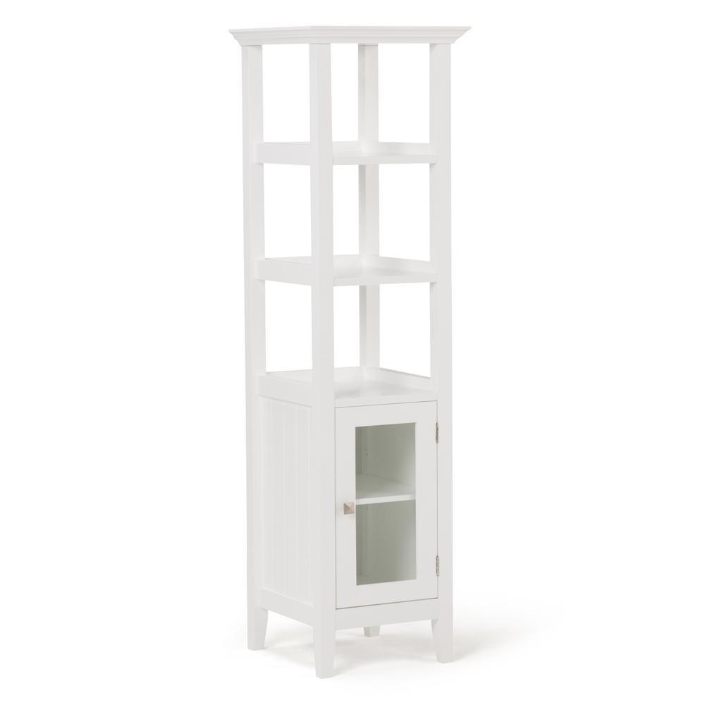 Acadian 15.8 in. W x 15.8 in. D x 56 in. H Bath Storage Tower Bath Cabinet in White
