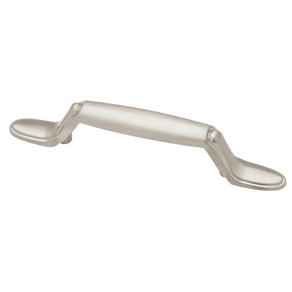 Decorative 3 in. (76mm) Center-to-Center Satin Nickel Spoon Foot Drawer Pull (10-Pack)