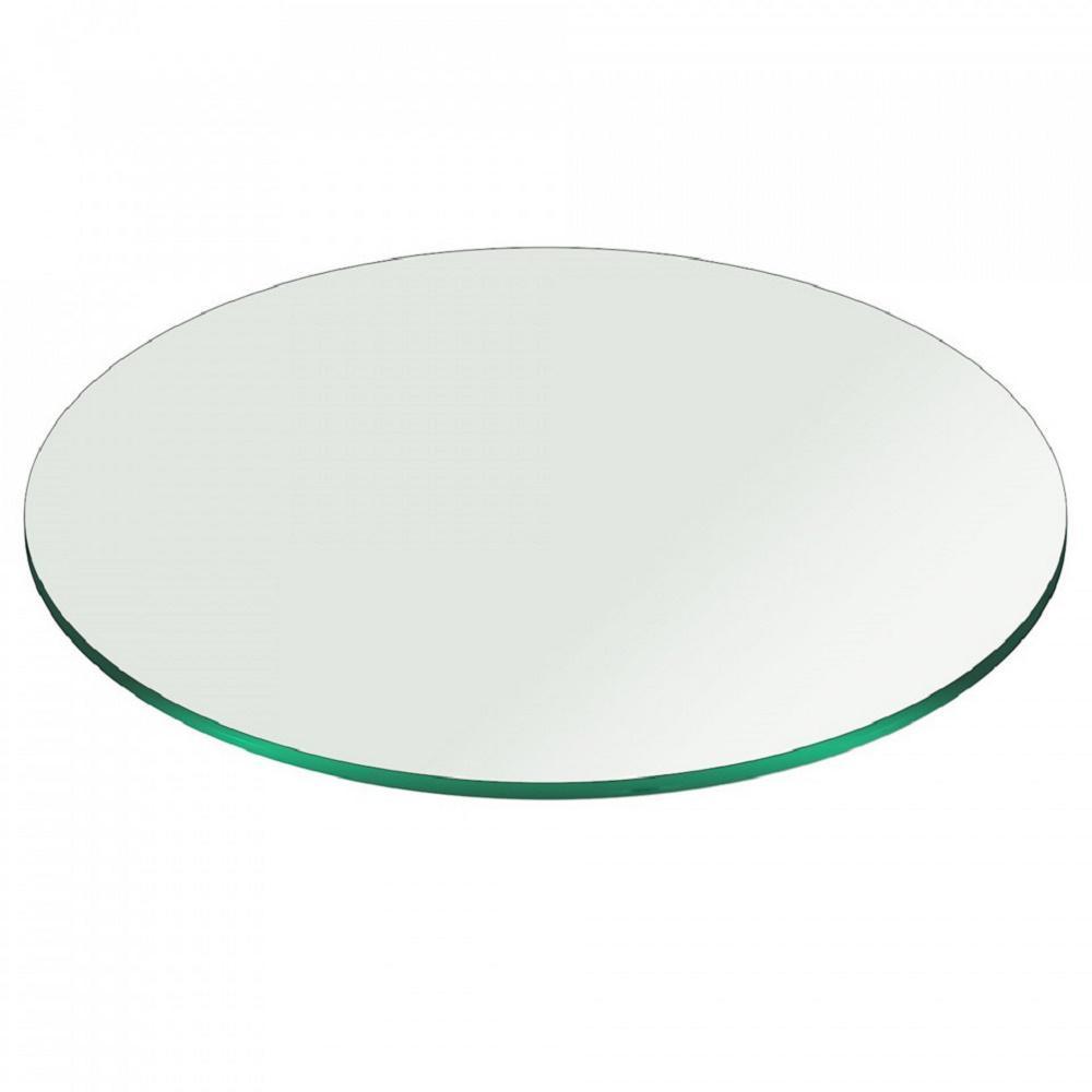 36 in. Clear Round Glass Table Top, 3/8 in. Thickness Tempered Pencil Edge Polished