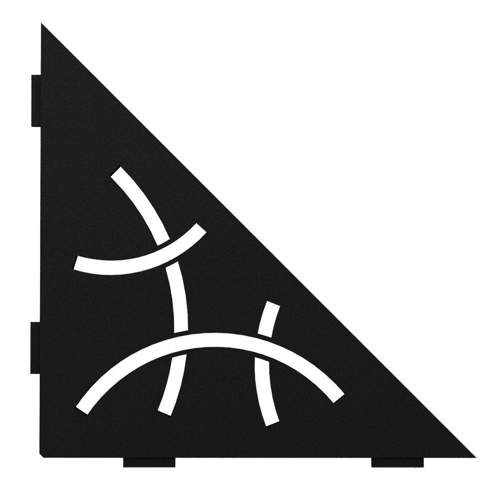 Shelf-E Matte Black Coated Aluminum Curve Triangular Corner Shelf