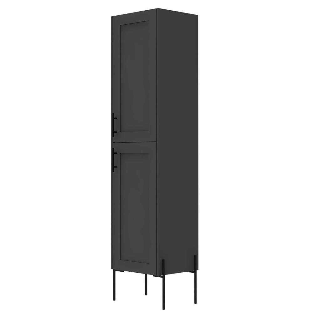 Svedin 18 in. W x 13 in. D x 71 in. H Free Standing Tall Bathroom Linen Cabinet in Matte Gray