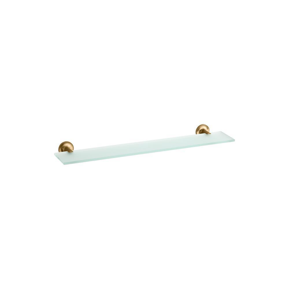 Purist 22.5 in. Glass Shelf in Vibrant Moderne Brushed Gold