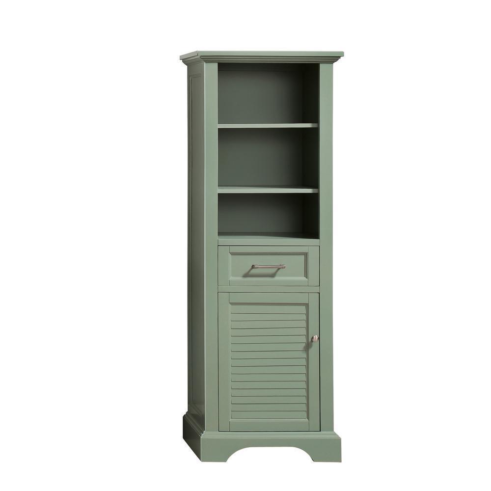 Colton 22 in. W x 16 in. D x 65 in. H Floor Cabinet in. Basil Green Finish