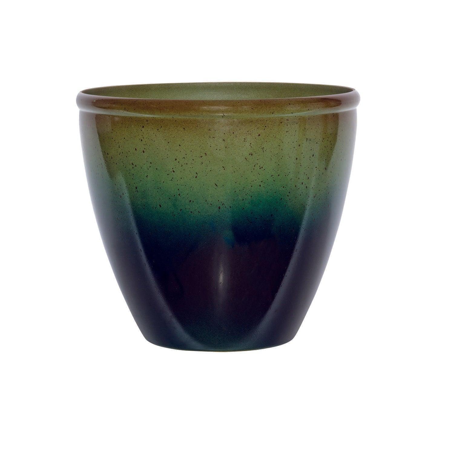 Suncast Seneca 14 in. H X 16 in. W Resin Modern Planter Blue/Green