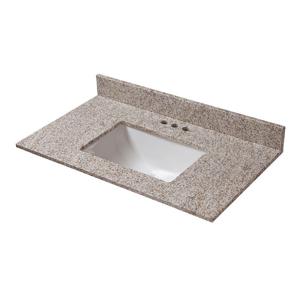 37 in. W x 19 in. D Granite Vanity Top in Golden Hill