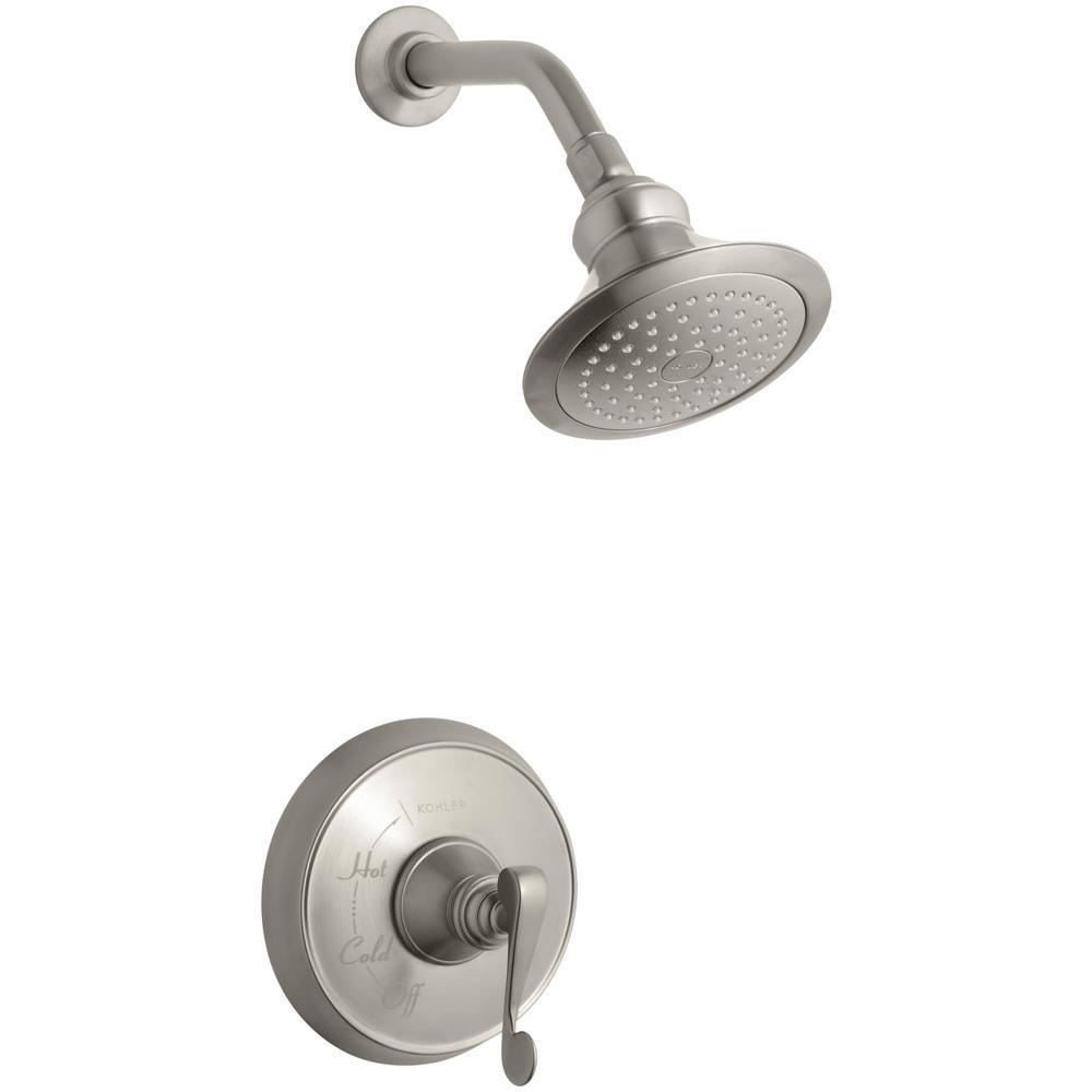 Revival 1-Spray 6.5 in. Single Wall Mount Fixed Shower Head in Vibrant Brushed Nickel