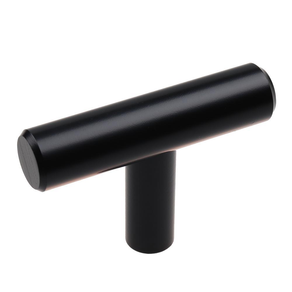 2 in. Matte Black Solid T-Bar Cabinet Handle Drawer Knobs (10-Pack)