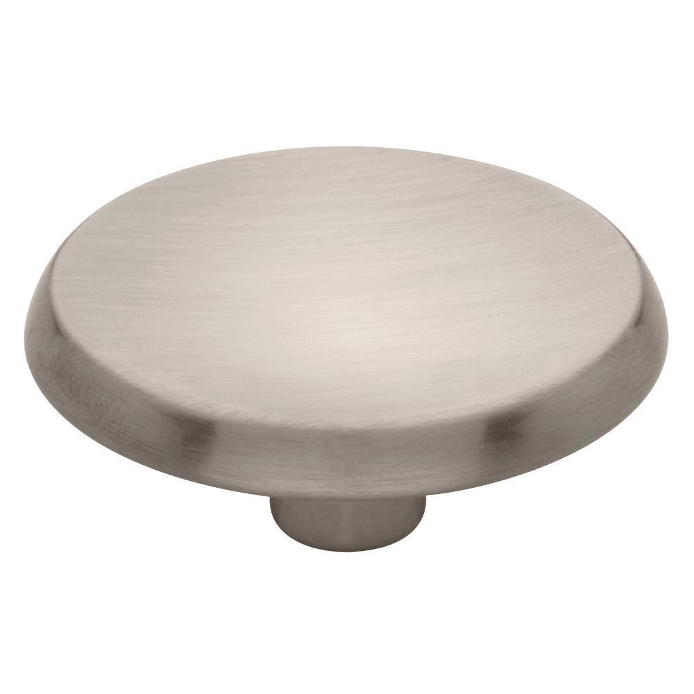Concave 1-1/2 in. (38 mm) Satin Nickel Round Cabinet Knob