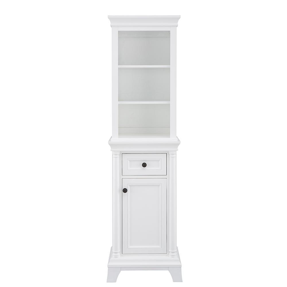 Strousse 21 in. W x 72 in. D Linen Cabinet in White