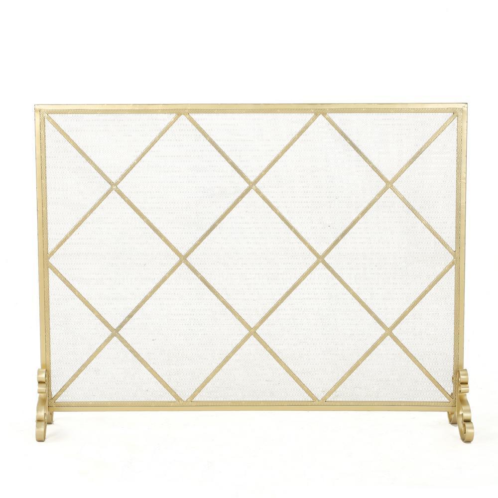 Howell Modern Gold Single Panel Iron Fire Screen