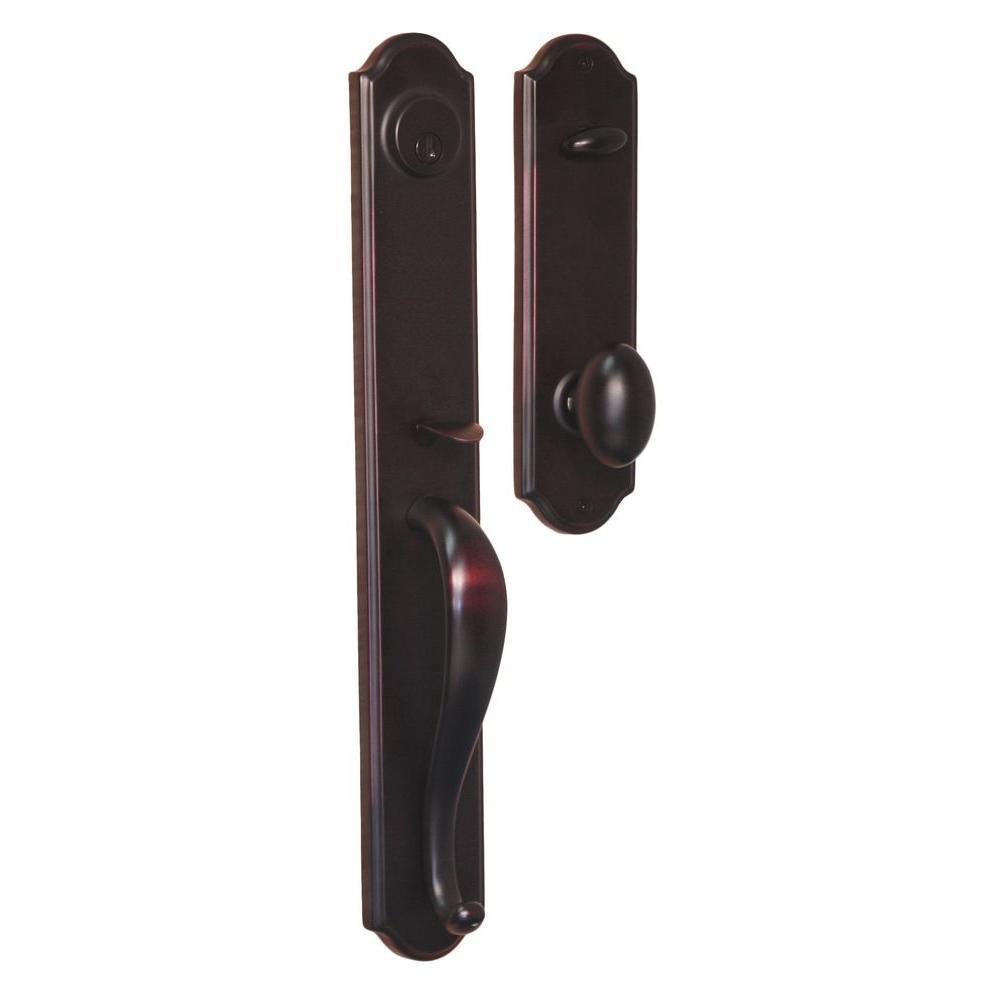 Elegance Single Cylinder Oil-Rubbed Bronze Philbrook Door Handleset with Julienne Knob