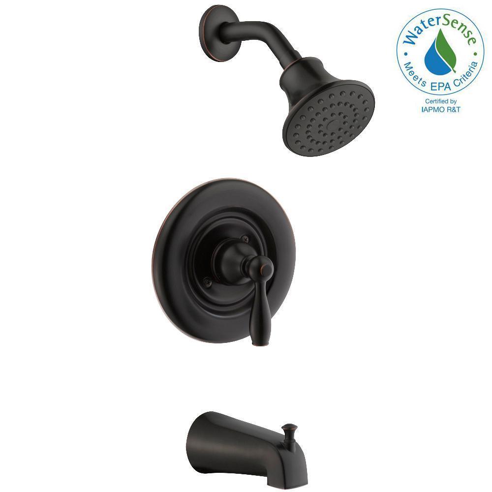 Mandouri Single-Handle 1-Spray Tub and Shower Faucet in Bronze (Valve Included)