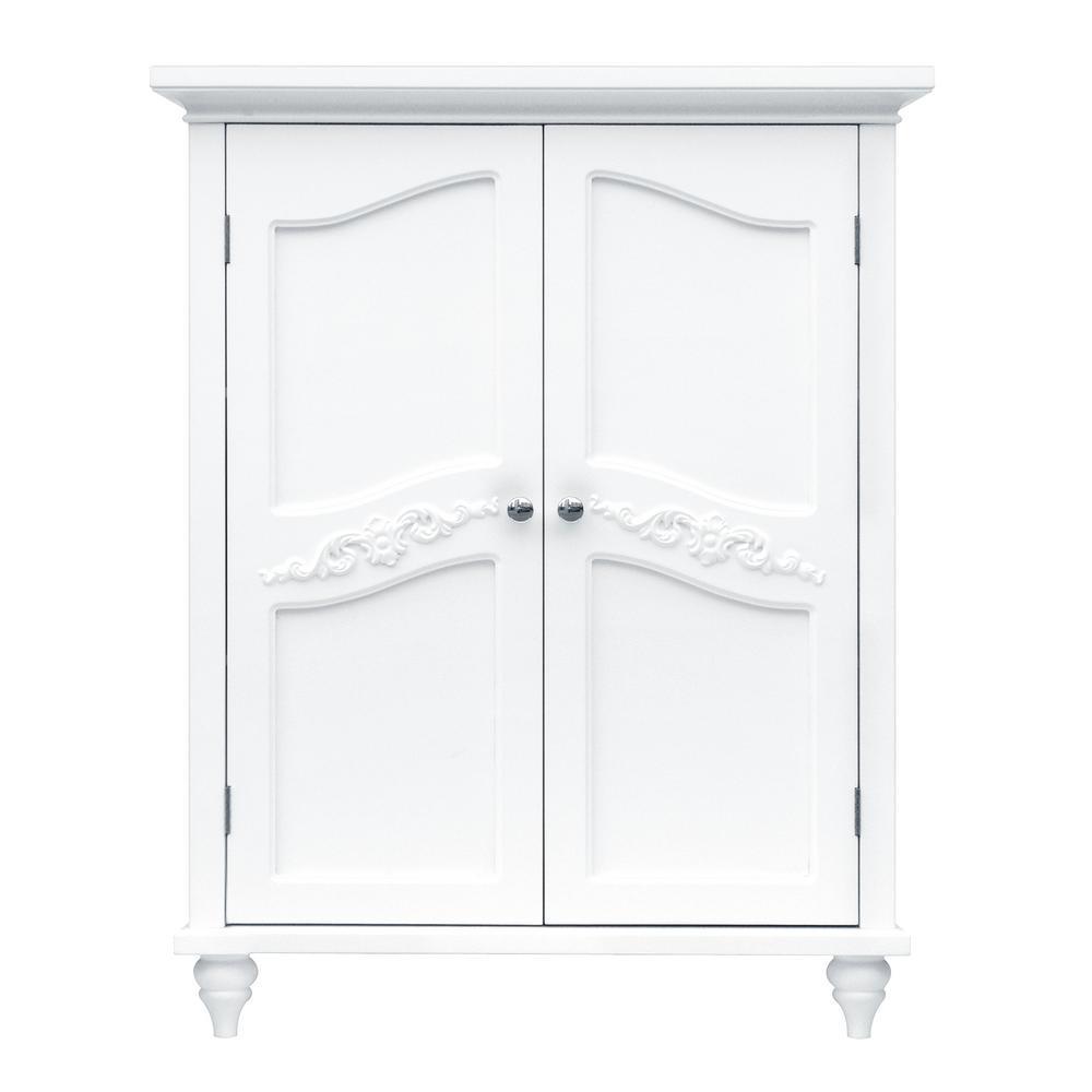 Venice 34 in. H x 27 in. W x 13-3/4 in. D Bathroom Linen Storage Floor Cabinet in White