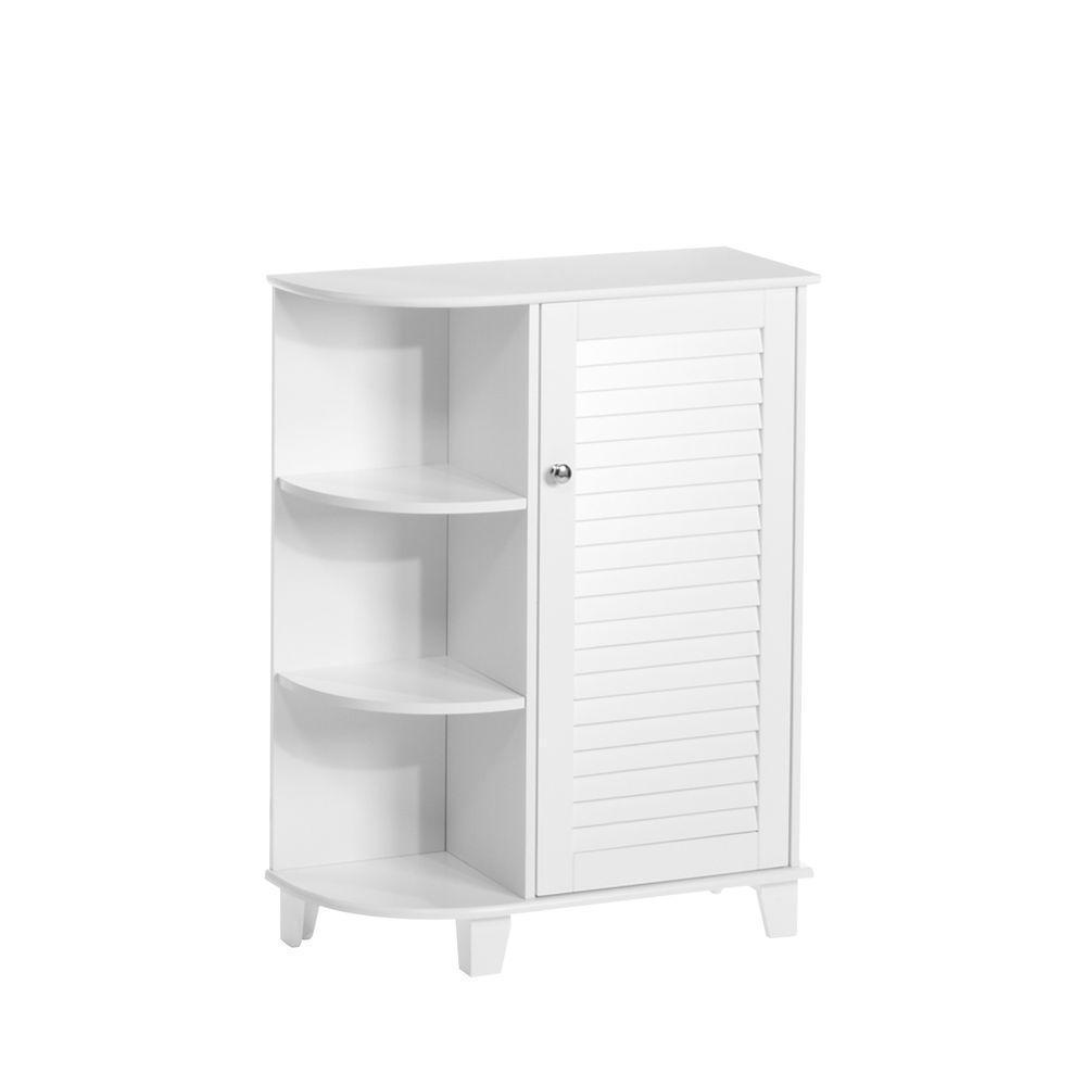 Ellsworth 23-5/8 in. W x 31-1/10 in. H Bathroom Linen Storage Floor Cabinet with Side Shelves in White
