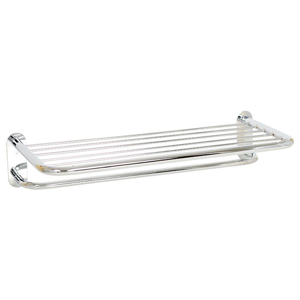Hotel Series 25 in. W Towel Shelf in Polished Chrome