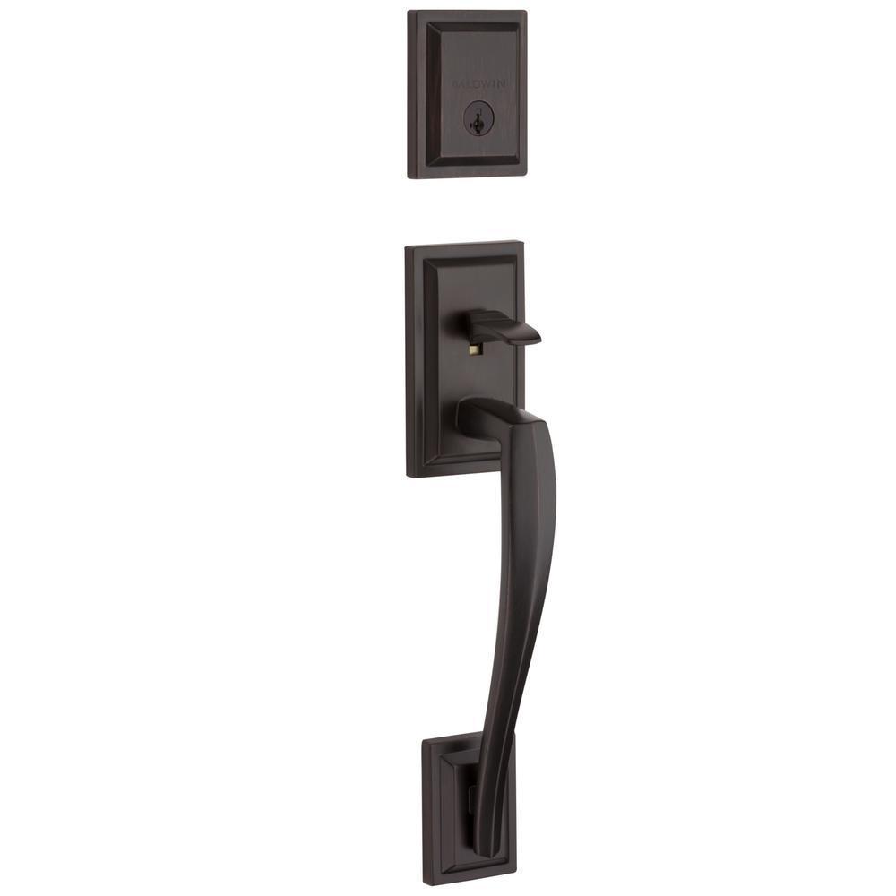 Torrey Pines Venetian Bronze Low Profile Single Cylinder Entry Door Handleset w/ Torrey Door Lever ft SmartKey Security