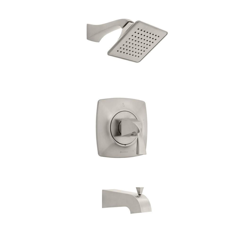 Leary Curve Single-Handle 1-Spray Tub and Shower Faucet in Brushed Nickel (Valve Included)