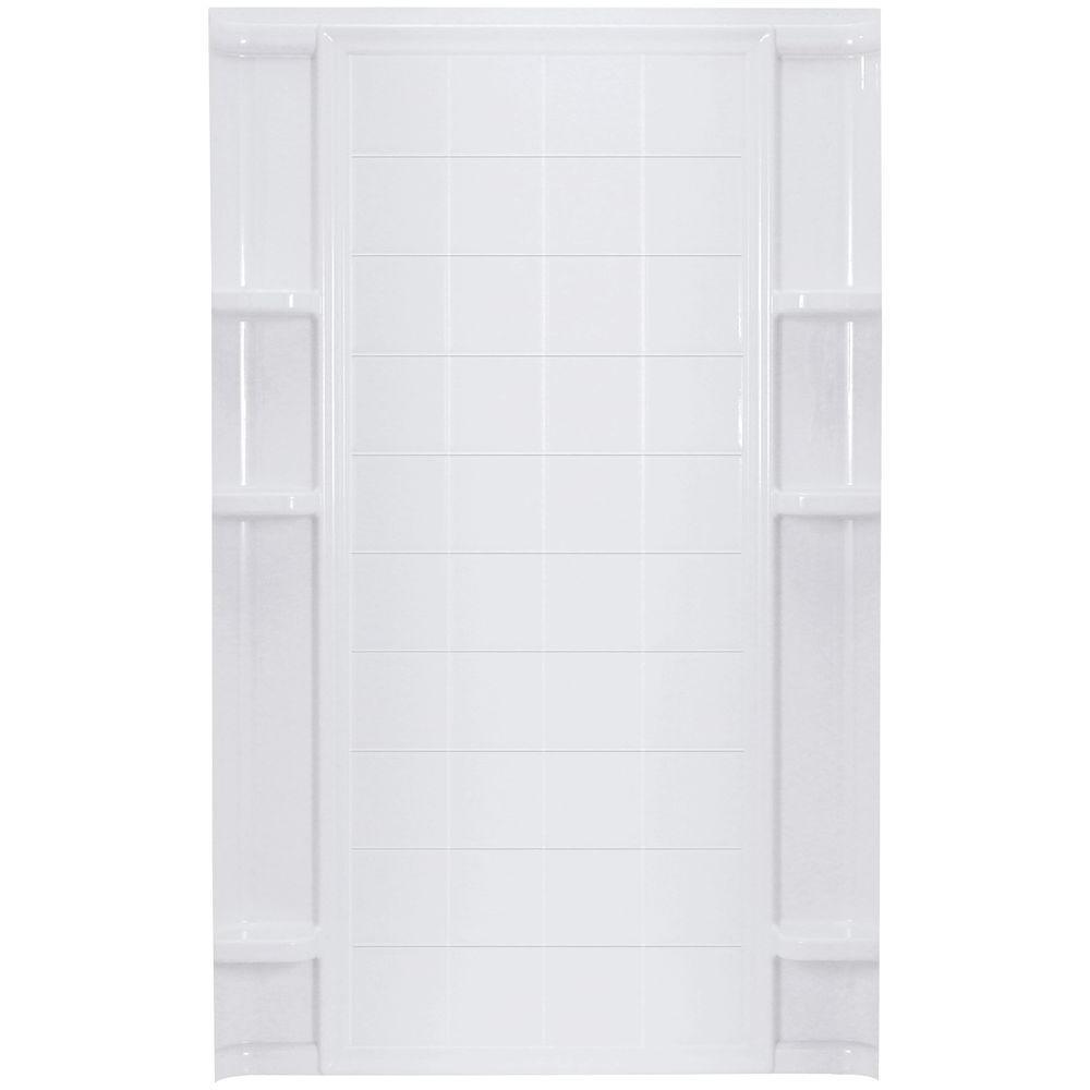 Ensemble 60 in. x 60 in. x 72-1/2 in. 1-piece Direct-to-Stud Shower Wall in White