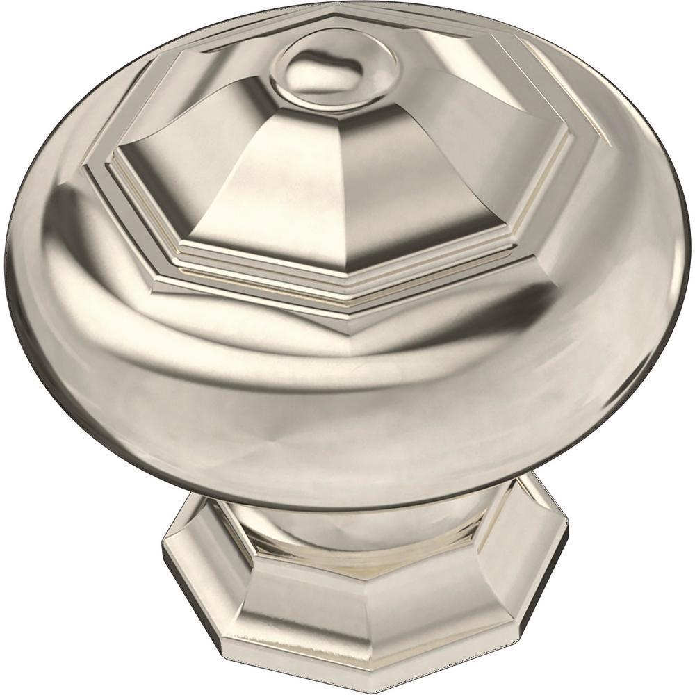 Finial 1-1/4 in. (32mm) Polished Nickel Round Cabinet Knob