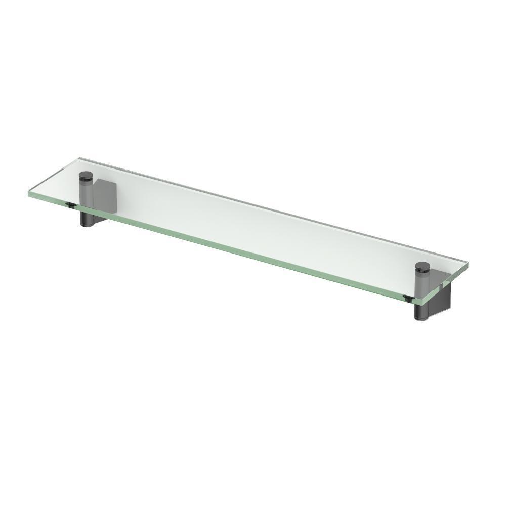 Bleu 20.13 in. Glass Shelf in Matte Black
