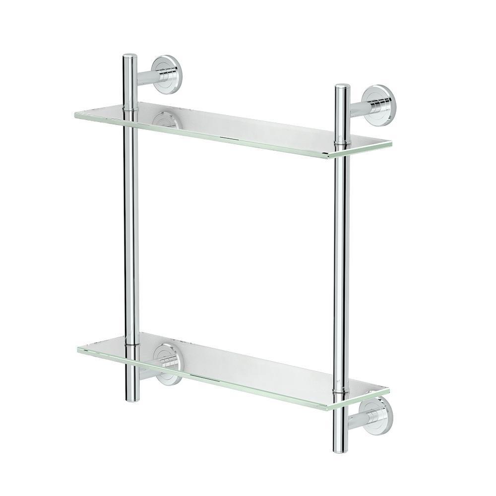 Latitude II 17 in. W 2-Tier Glass Shelf in Chrome