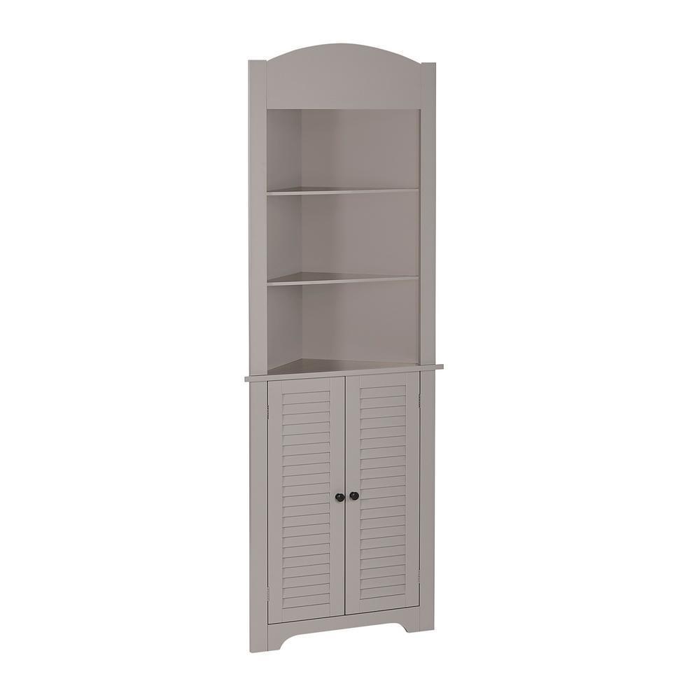 Ellsworth 23-1/4 in. W x 11-1/2 in. D x 68-31/100 in. H Corner Bathroom Linen Storage Tower Cabinet in Taupe