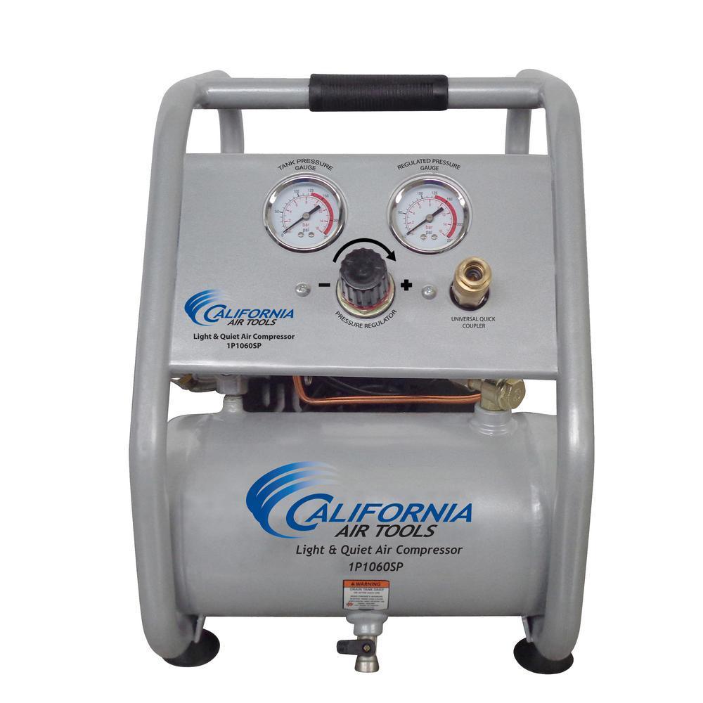 1.0 Gal. Light and Quiet Steel Tank Electric Portable Air Compressor with Panel