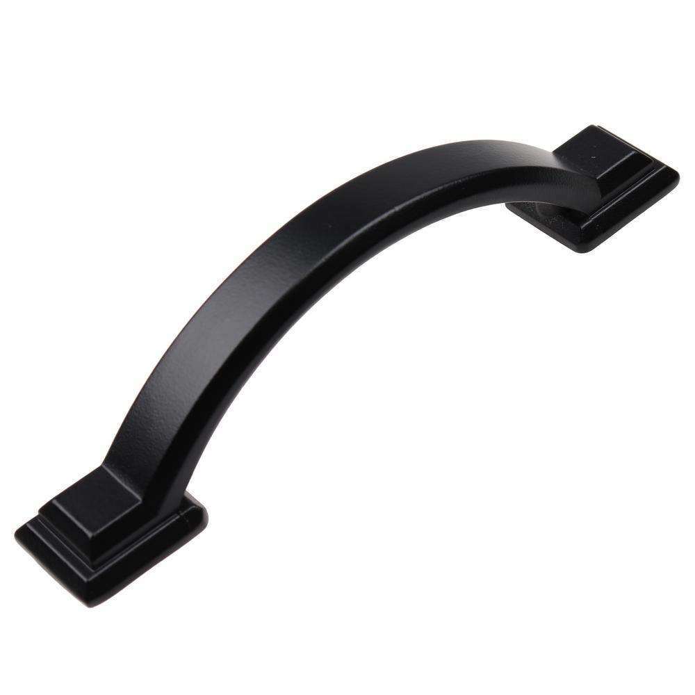 3 in. Matte Black Arched Square Cabinet Pull (10-Pack)