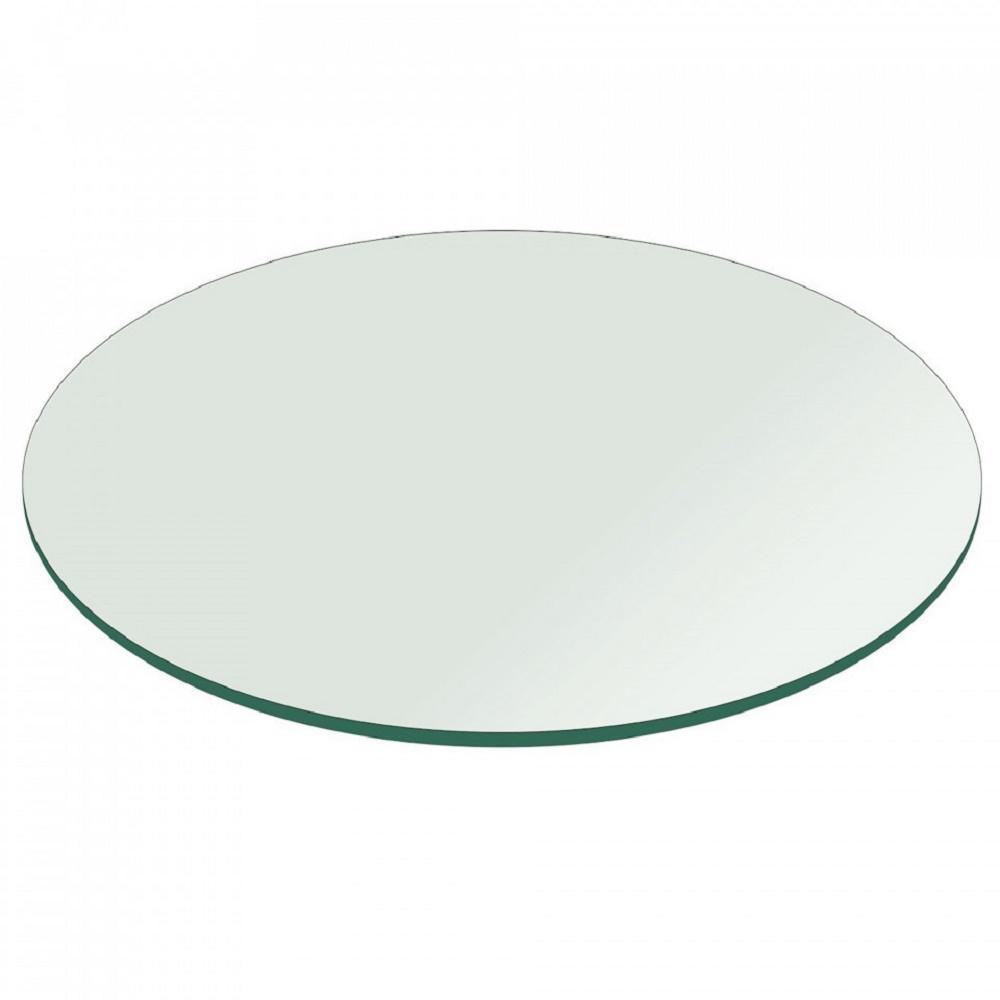 33 in. Clear Round Glass Table Top, 1/4 in. Thickness Tempered Flat Edge Polished