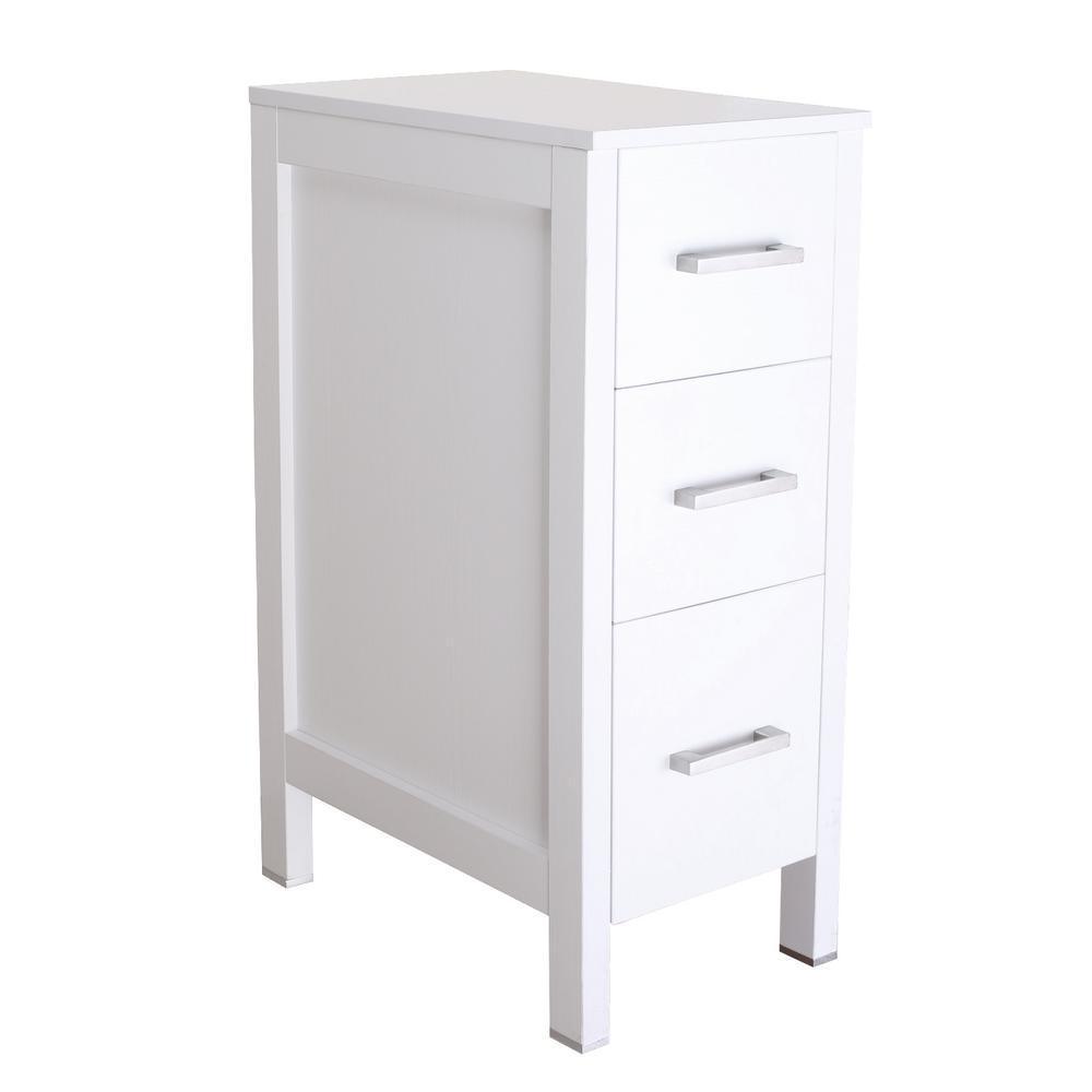 20 in. W x 12 in. D x 30 in. H Bathroom Vanity Cabinet Linen Cabinet with Three Drawers in White